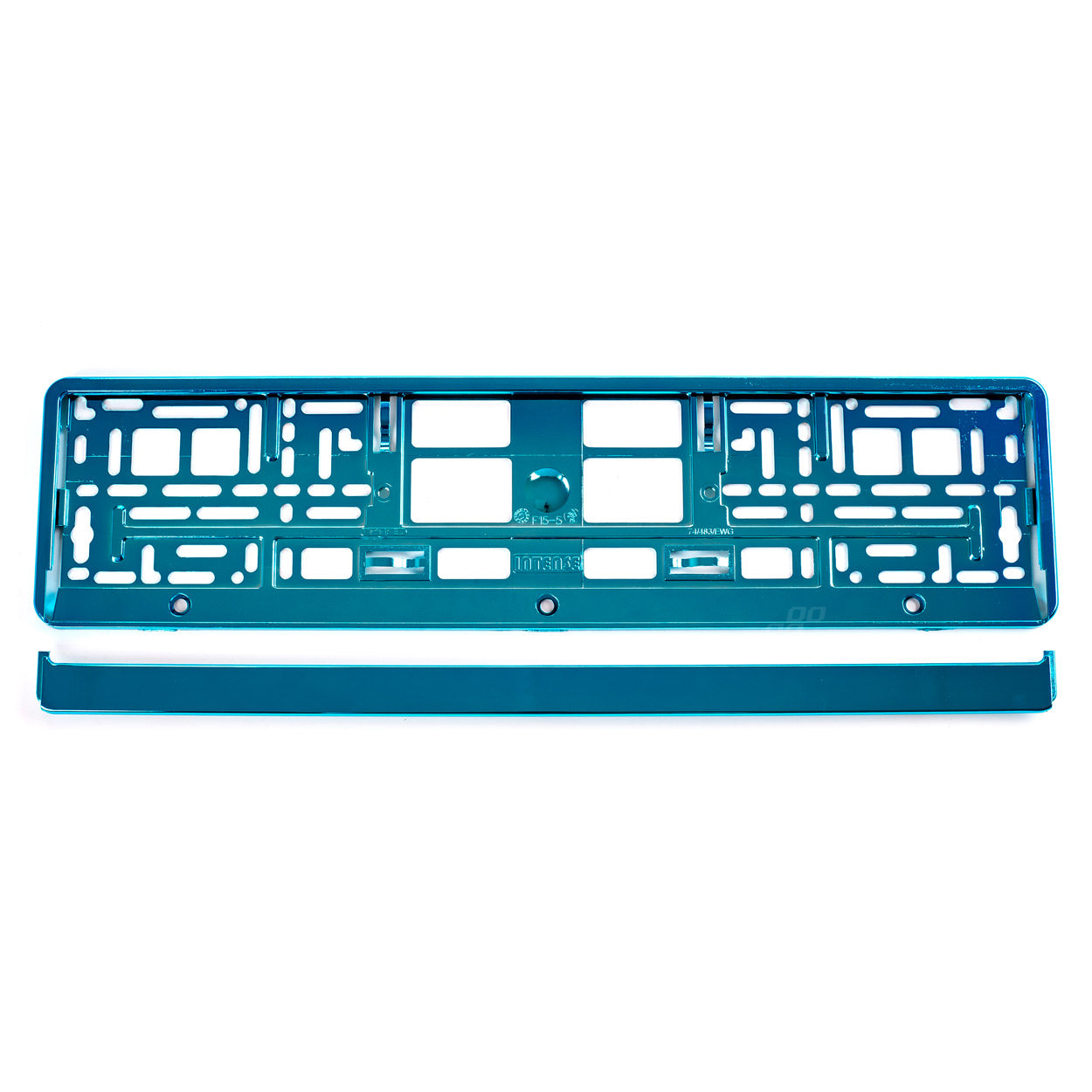 Turquoise metallic license plate frame