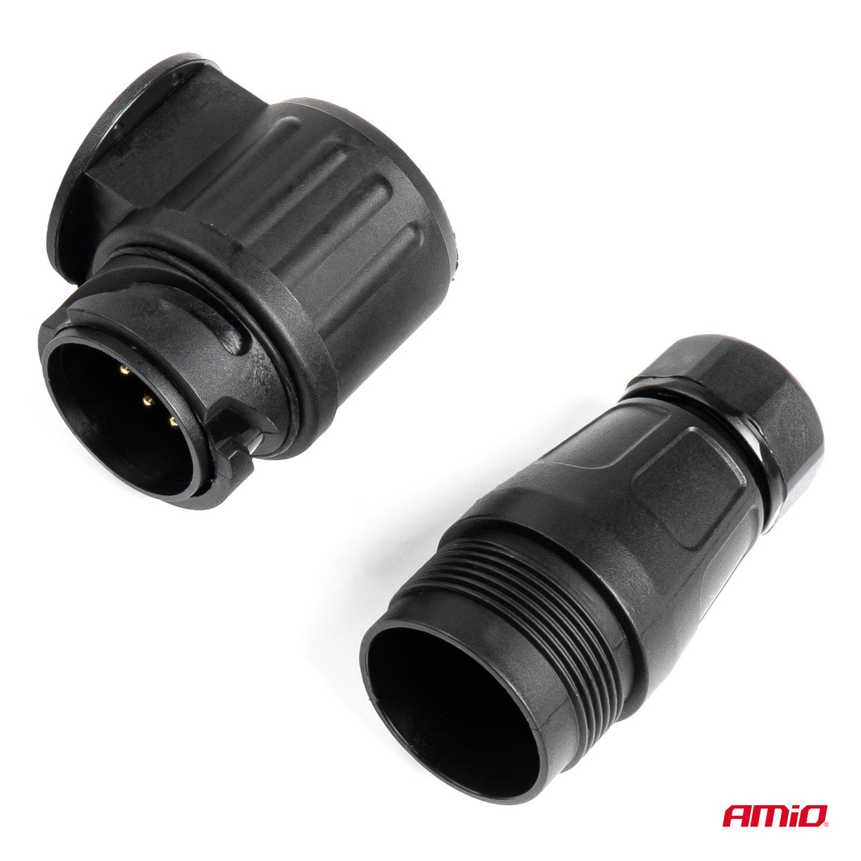 Trailer plug with 13 pins in black plastic