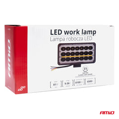 AWL43 LED work light with dimensions shown