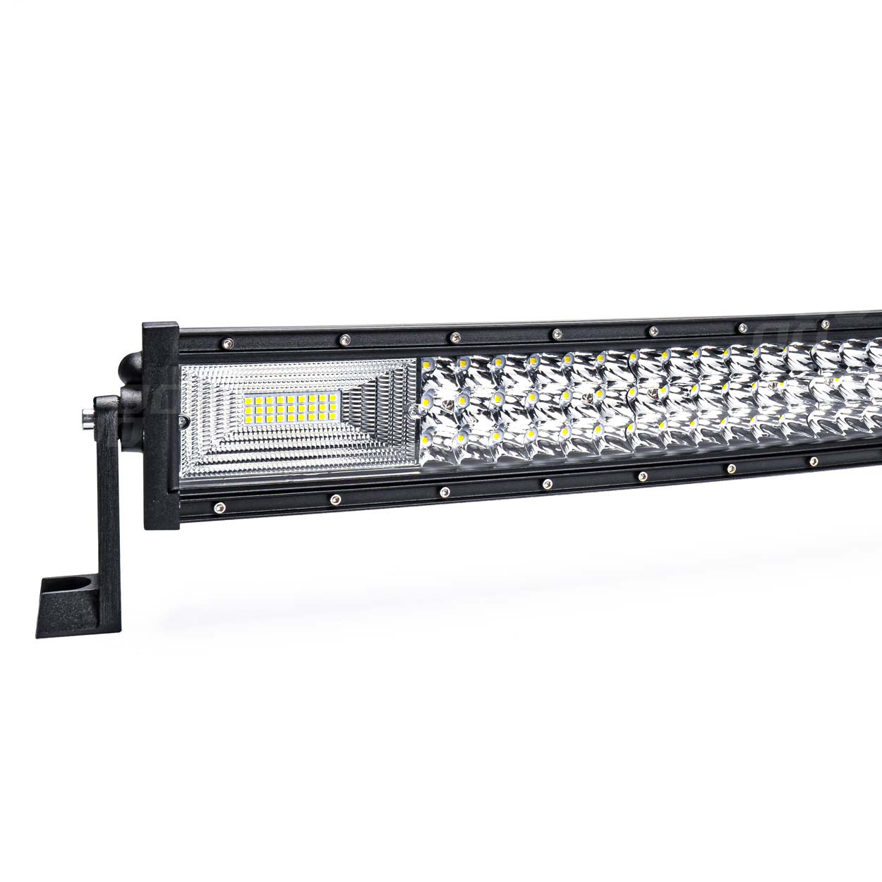 Извит LED работен фар, вид отстрани