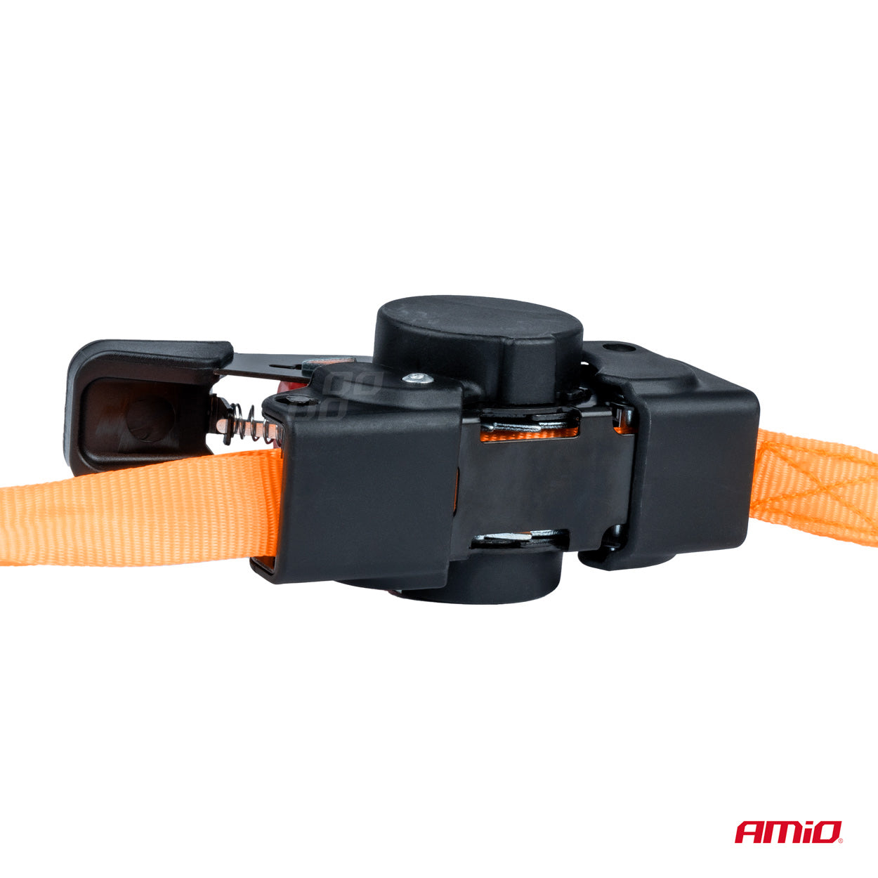 Automatic tie-down strap for transporting cargo