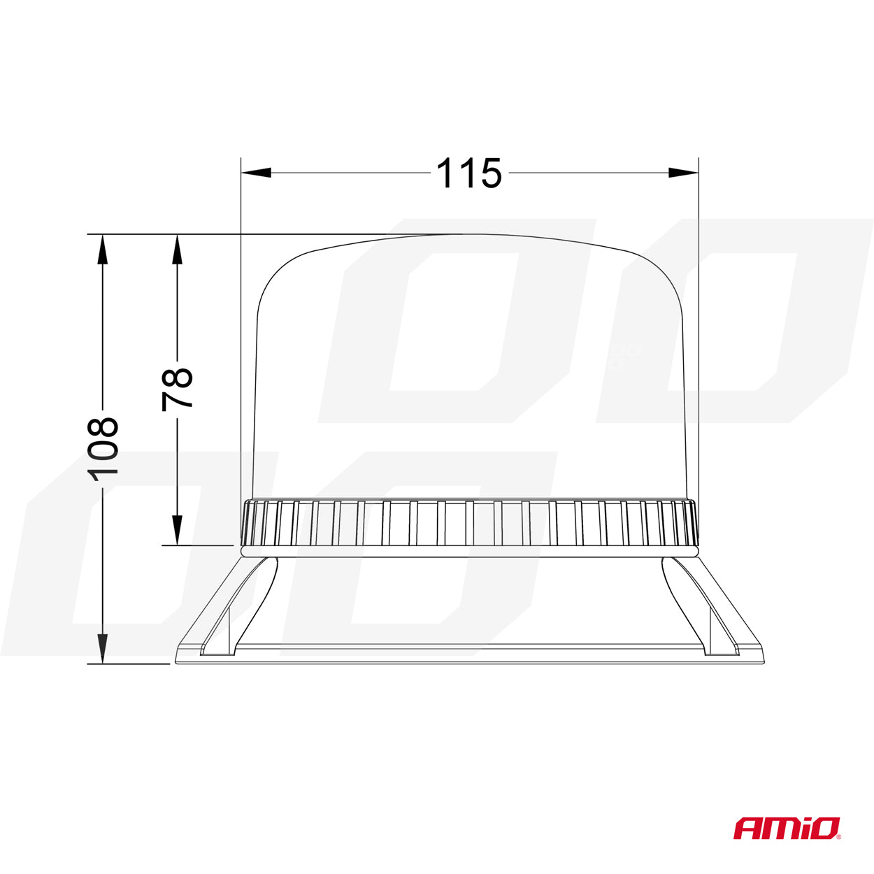 Magnetic LED warning light for 12 and 24 V