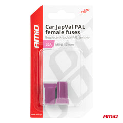 Sada JAPVAL PAL female mini pojistky 30A z boku