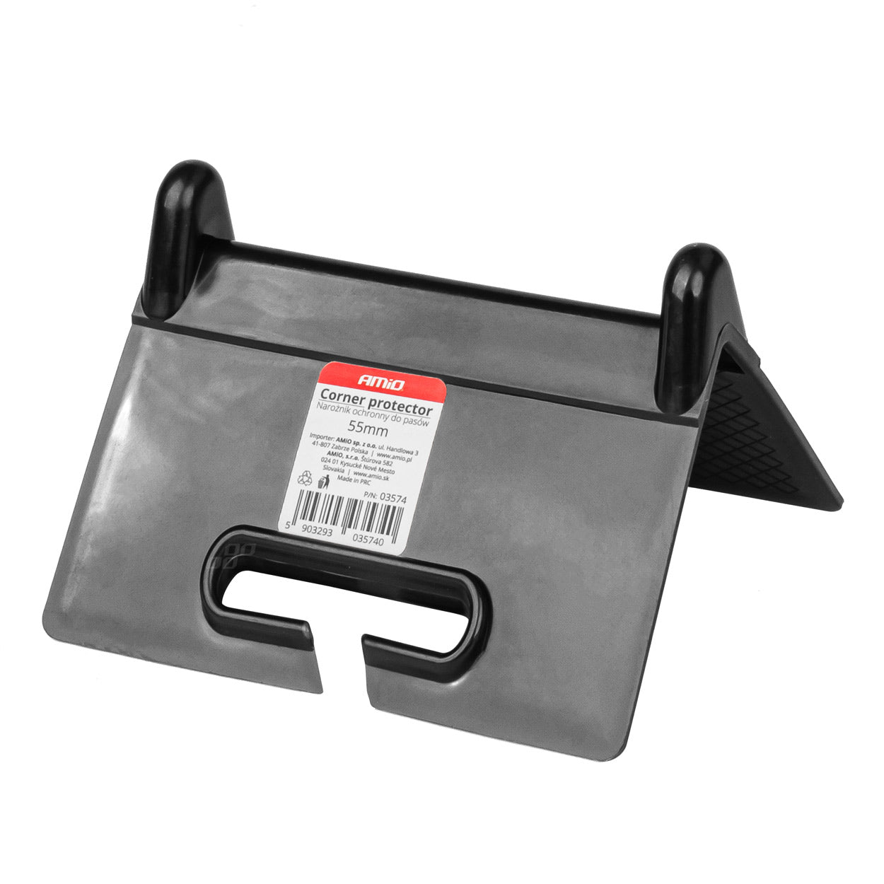Protection d’angle noire en plastique pour sangles d’arrimage