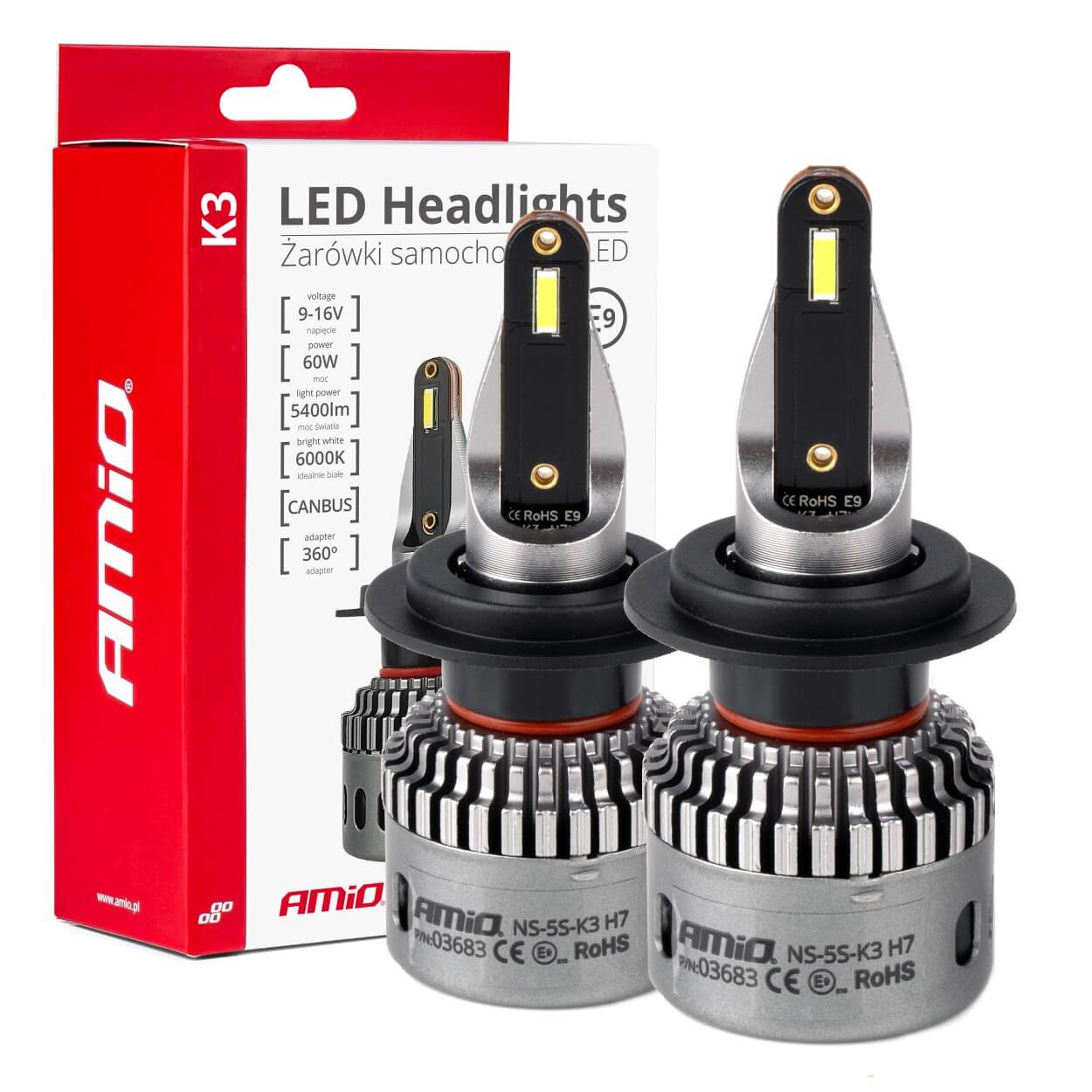 H7 LED-pærer med CANBUS og 6000K hvidt lys