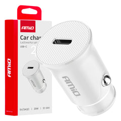 Hvid USB-C billader med 20 W effekt