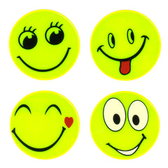 Fluorescerende smiley-klistermærker med reflekterende overflade