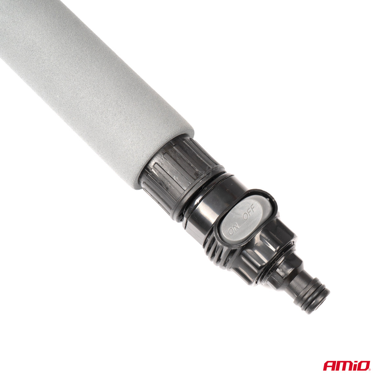 Vaskebørste med bløde tætte fibre og skumhåndtag