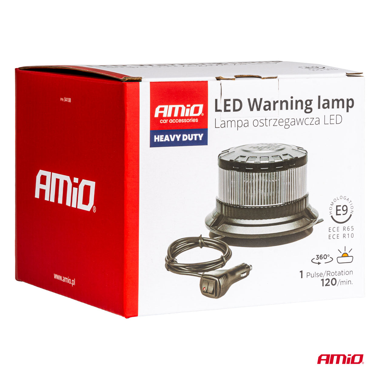 LED advarselslampe W28M i nærbillede