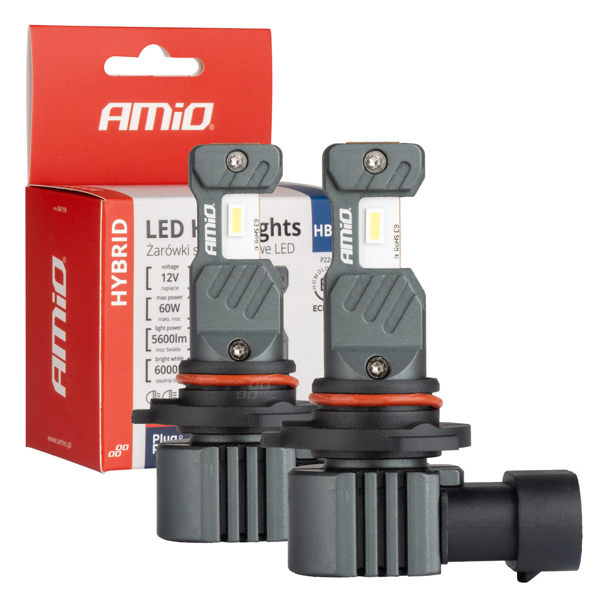 LED-forlygtepære HB4 9006 med 6000K og Canbus