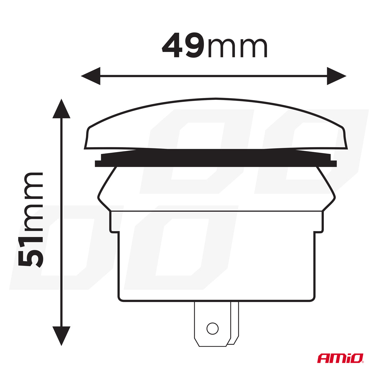 USB-oplader til 12/24 V med rød LED