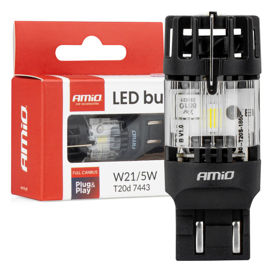 LED-pære T20D 7443 W21/5W med hvidt lys