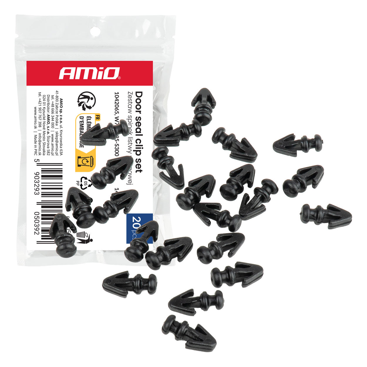 Body panel and door trim clips, 14/8 mm, 20 pcs.