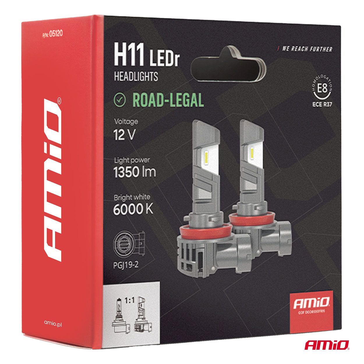H11 LED-forlygtepære med 18 W effekt