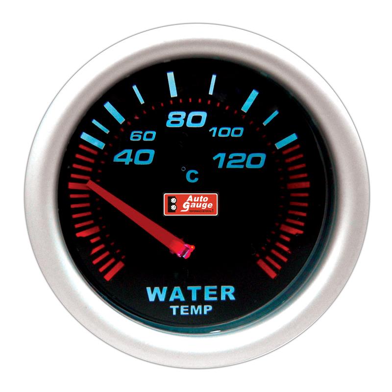 Black water temperature gauge 5.8 cm Auto Gauge