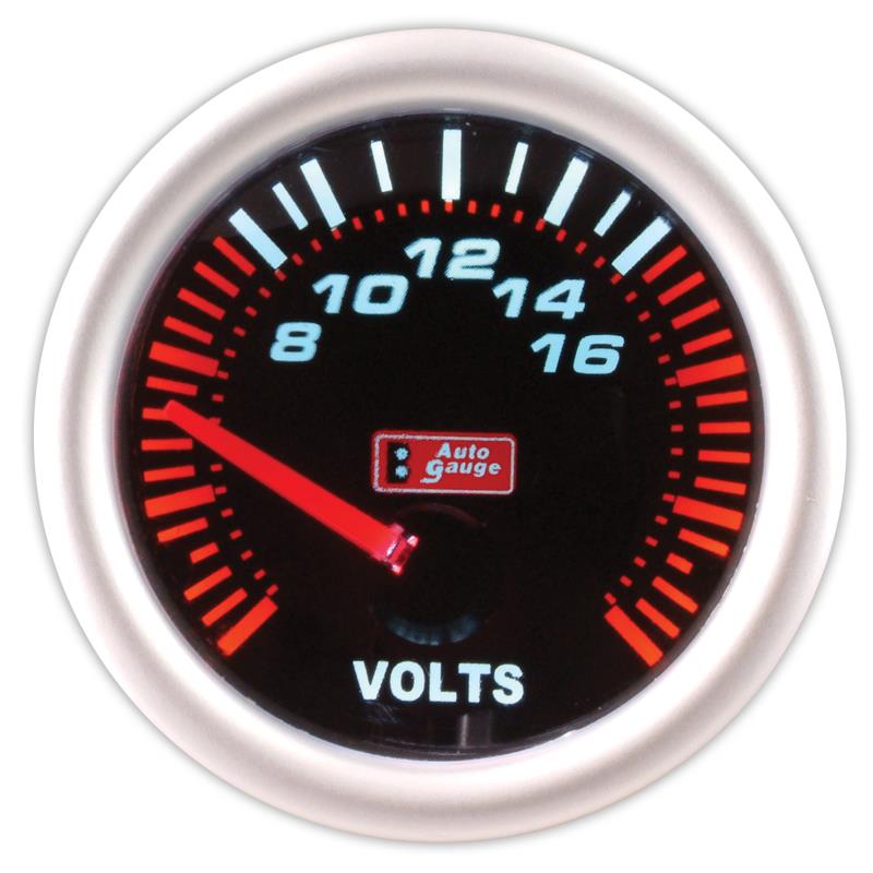 Čierny voltmeter 2 palce Auto Gauge