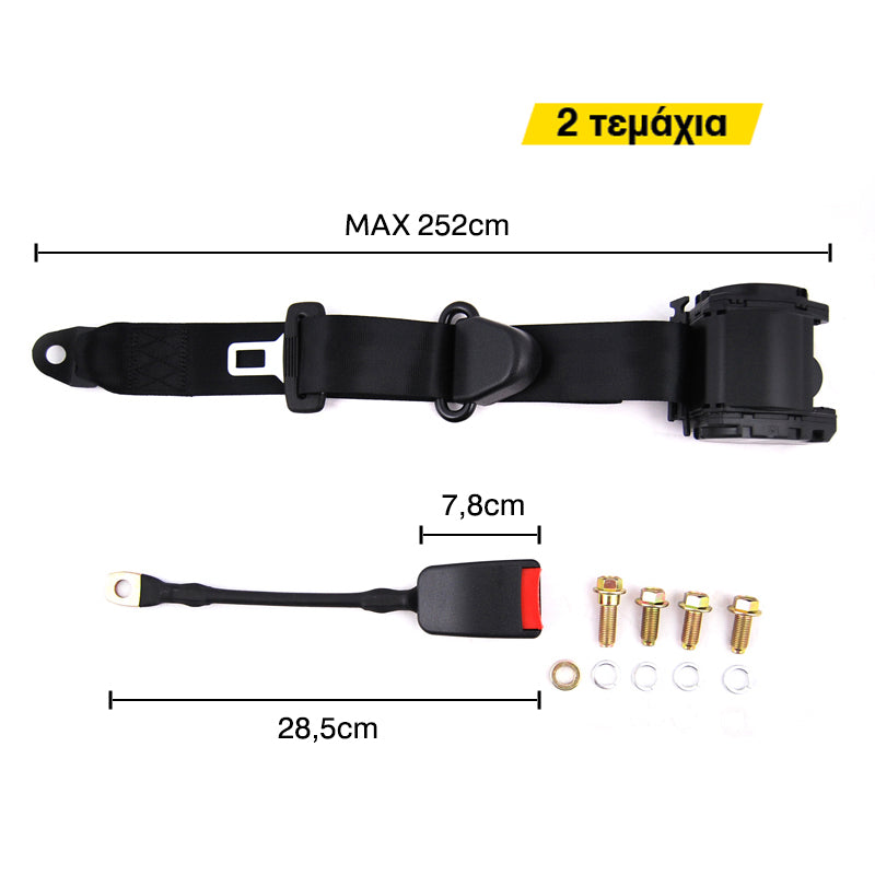 3-bodové automatické bezpečnostné pásy, sada 2 ks