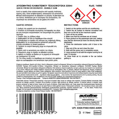 Dezinfekce klimatizace a odstraňovač zápachu s vůní žvýkačky 220 ml