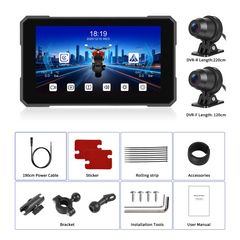 5” Motorrad-Display mit CarPlay, Android Auto, AirPlay, DVR und TPMS 