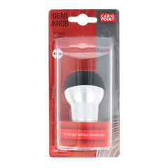 Carpoint gearknop i aluminium/sort læder, rund