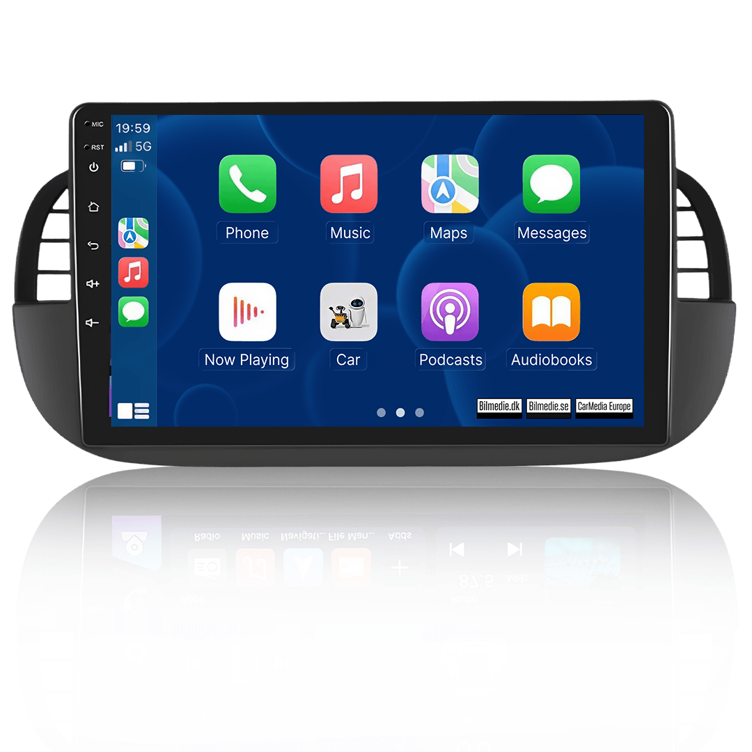 Fiat 500 07-15 - 9" rádio s Apple CarPlay a Android Auto 