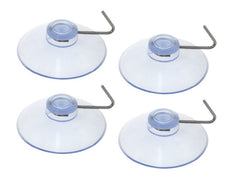 Transparante zuignappen met metalen haken 40 mm, 4 stuks