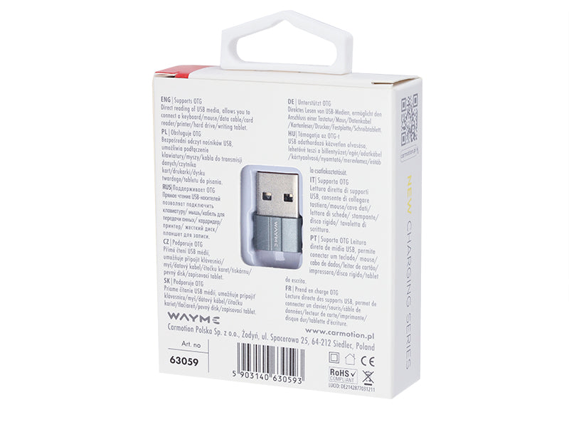 Pequeno adaptador OTG USB para USB-C da WAYME