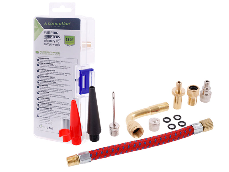 90-degree metal extension and additional parts in the valve adapter set