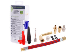 90-degree metal extension and additional parts in the valve adapter set