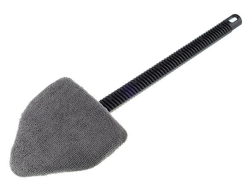Microfiber window cleaner with triangular head and 38 cm handle