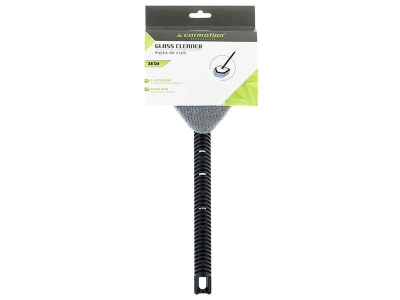 CARMOTION window cleaner with sponge, microfiber and 38 cm handle
