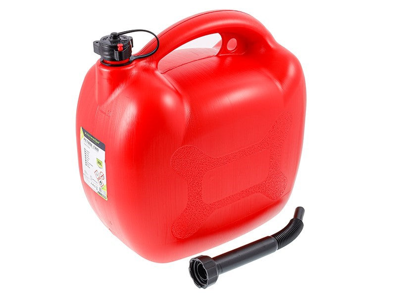 Jerrycan d’essence ovale rouge en plastique avec une capacité de 20 litres