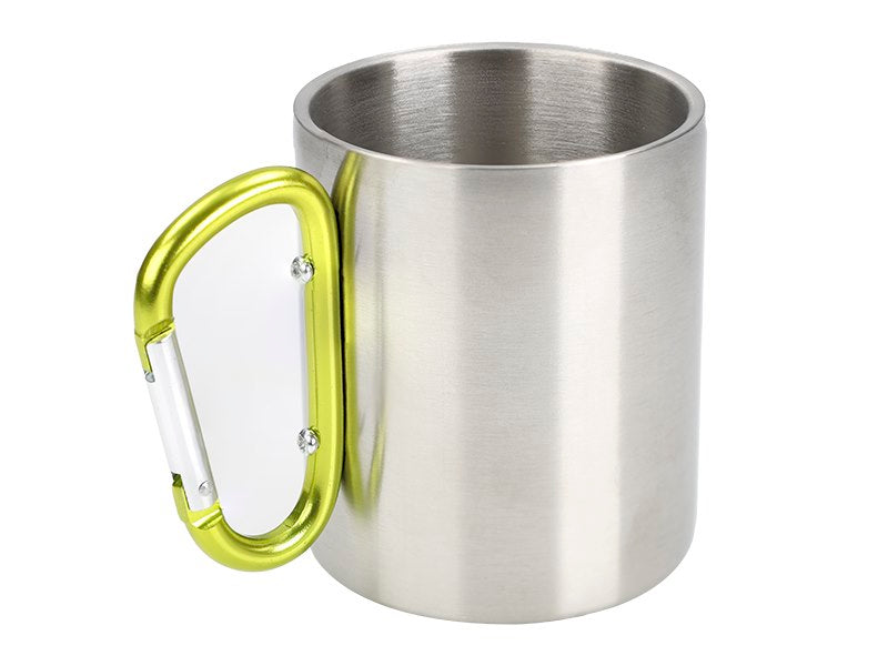300 ml stainless steel mug with carabiner handle from CARMOTION