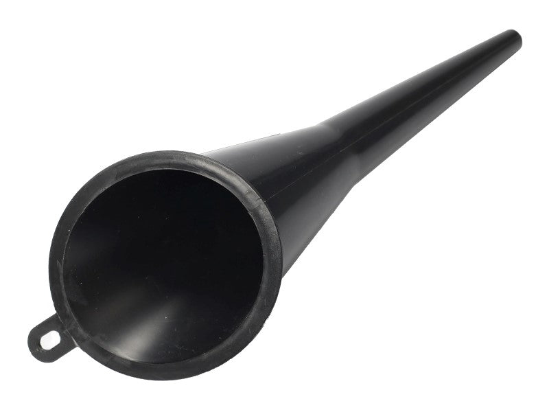 Gebogen trechter met een opening van 8 cm en een lengte van 29 cm