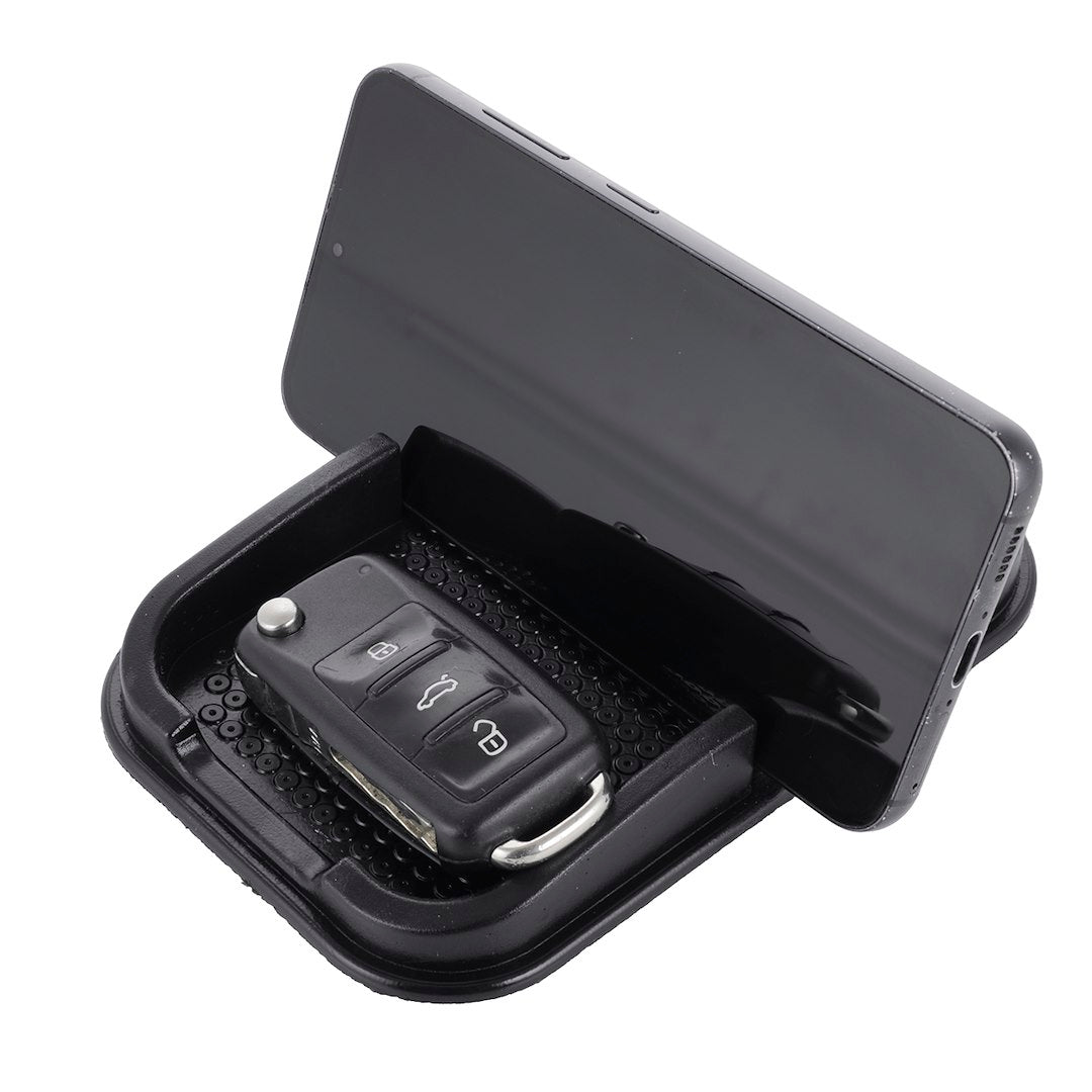 Tapete antiderrapante com suporte para telemóvel integrado para o interior do automóvel