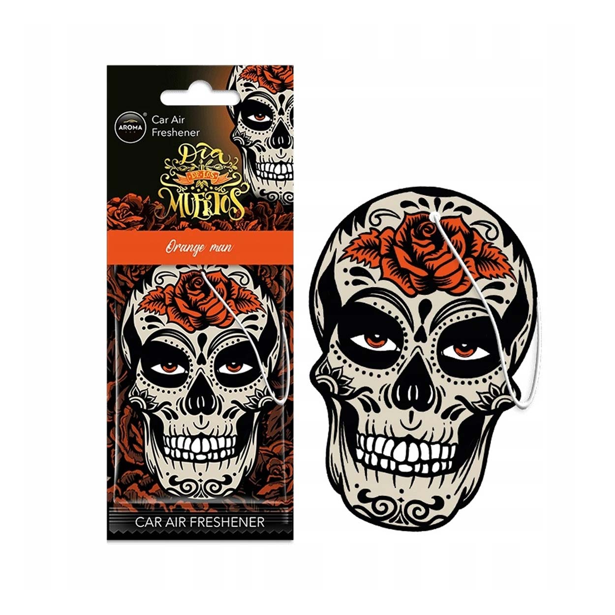 MUERTOS lebka – vôňa do auta s vôňou Orange Man Island Driftwood