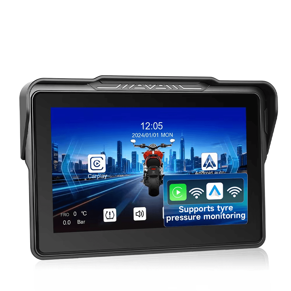 7” Motorrad-Bildschirm mit CarPlay, Android Auto, AirPlay und TPMS 