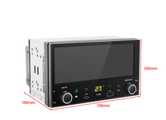2DIN Touch skärmradio 6,86" – trådlös Apple CarPlay & Android Auto (Universal) 