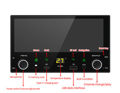 2DIN Touch skärmradio 6,86" – trådlös Apple CarPlay & Android Auto (Universal) 