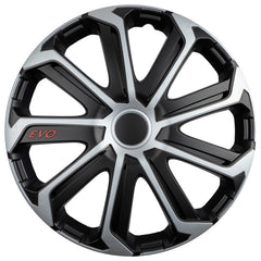 Tapacubos Versaco EVO en negro y plata de 15 pulgadas