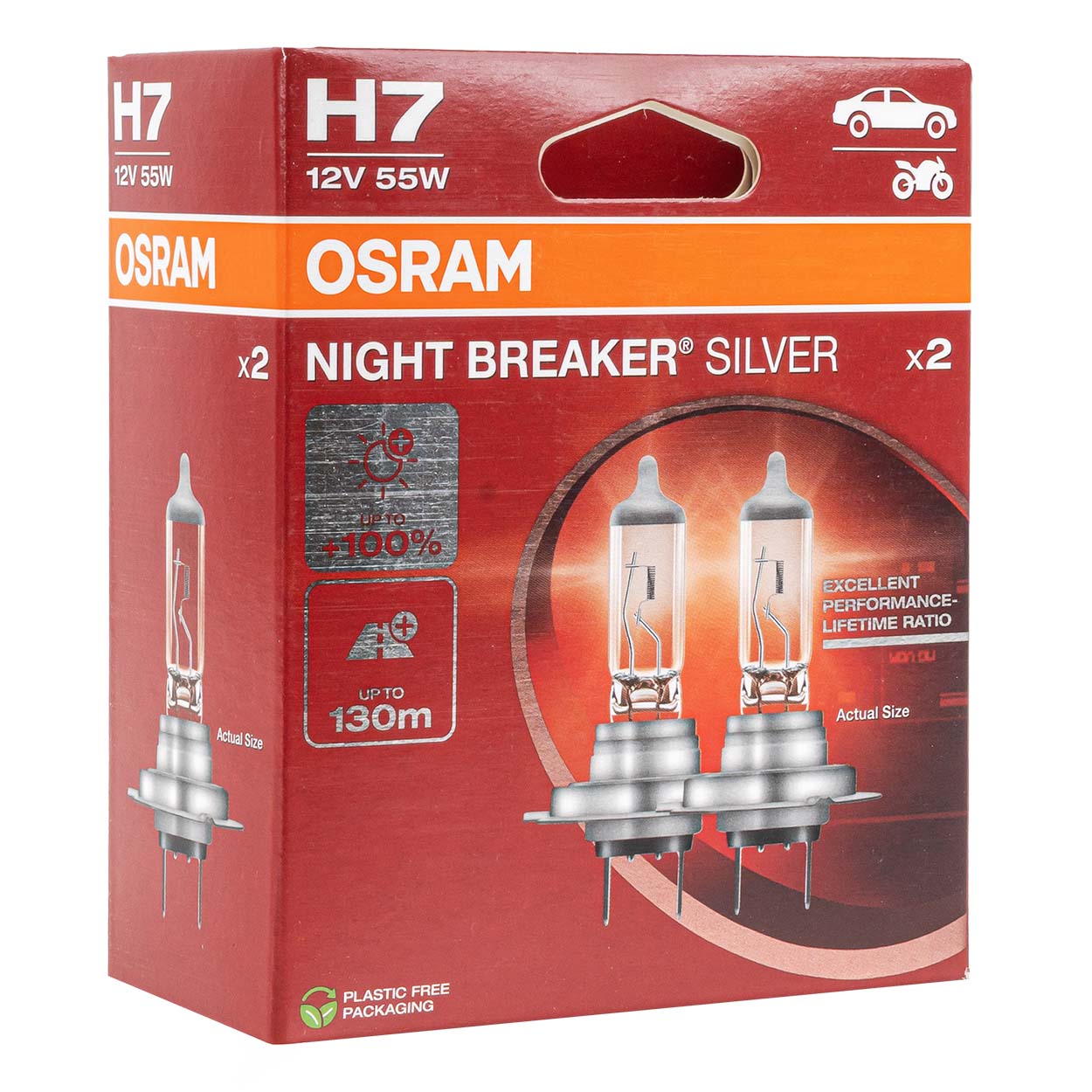 Halogenové žárovky Osram H7 NIGHT BREAKER SILVER, 2 ks.
