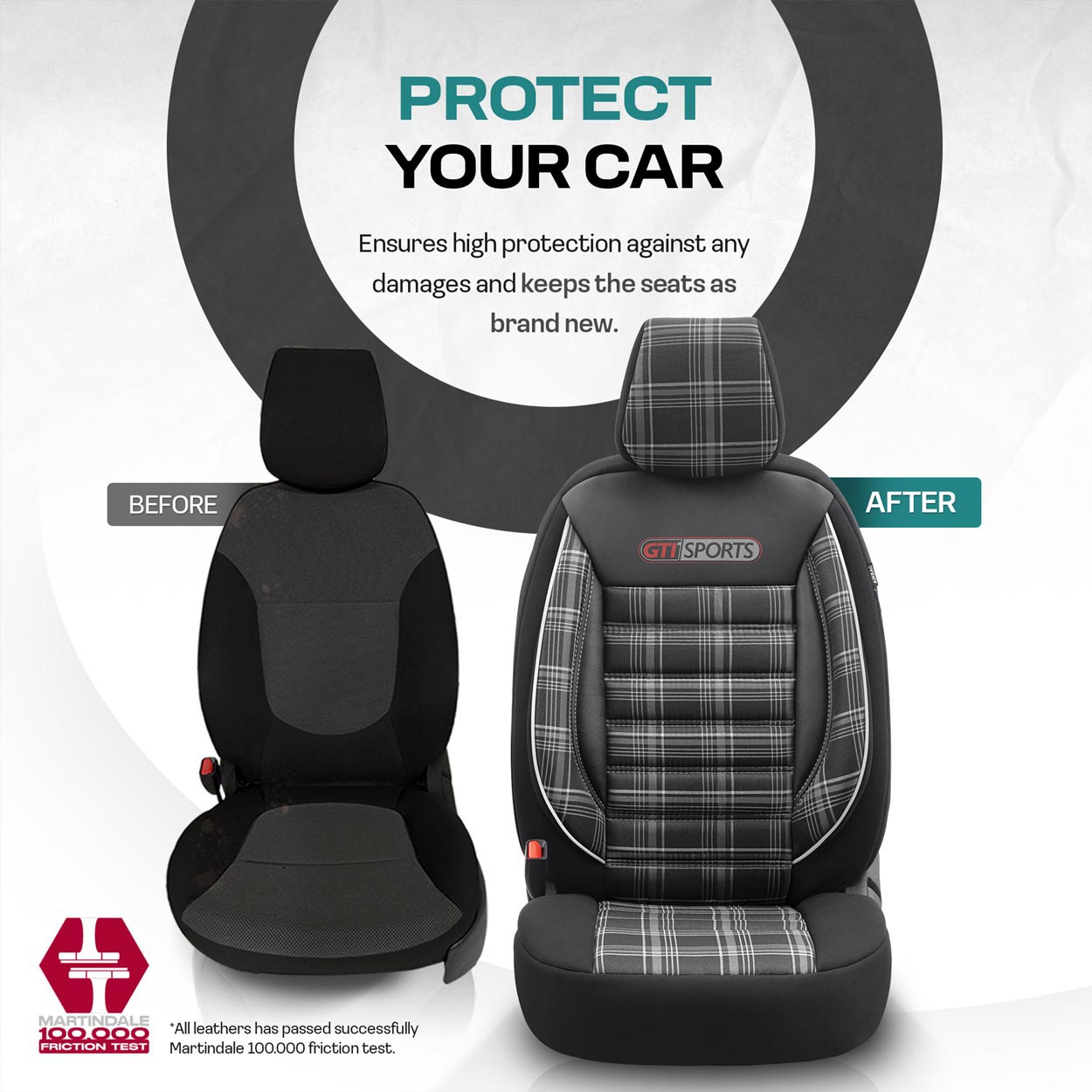 Καλύμματα καθισμάτων GTI SPORT 807 με φερμουάρ
