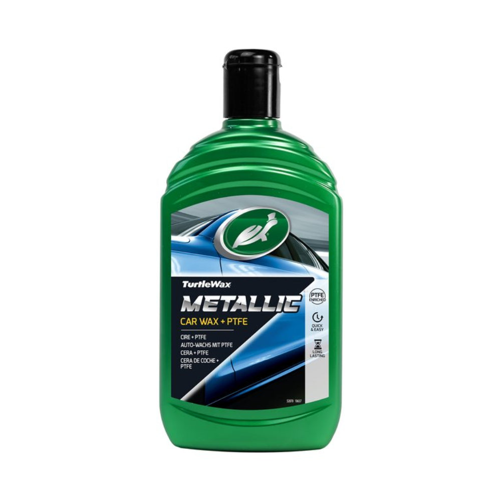 Turtle Wax Metallisk Voks+PTFE 500ml flaske med metallic bilvoks og PTFE for langvarig bilbeskyttelse.