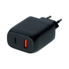 Cargador rápido de pared Carpoint con dos puertos – 20 W USB-C + 18 W USB-A 3.0 