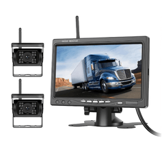 Trådløst bakkamerasæt med 7" IPS-skærm og 2 kameraer – 1080P AHD