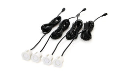 Four white parking sensors