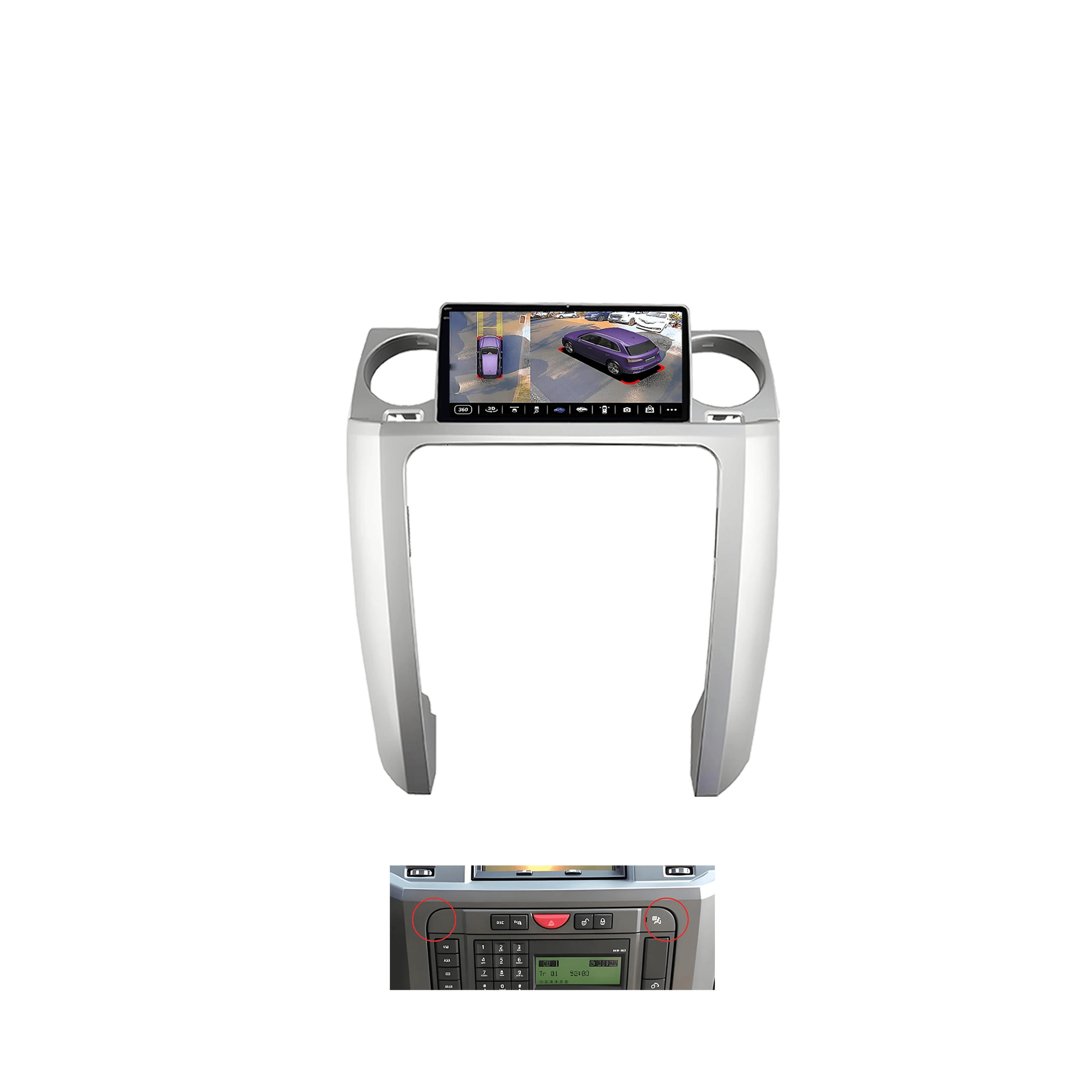 Land Rover Discovery 04-09 - 9" Radio m. Apple CarPlay og Android Auto installation view