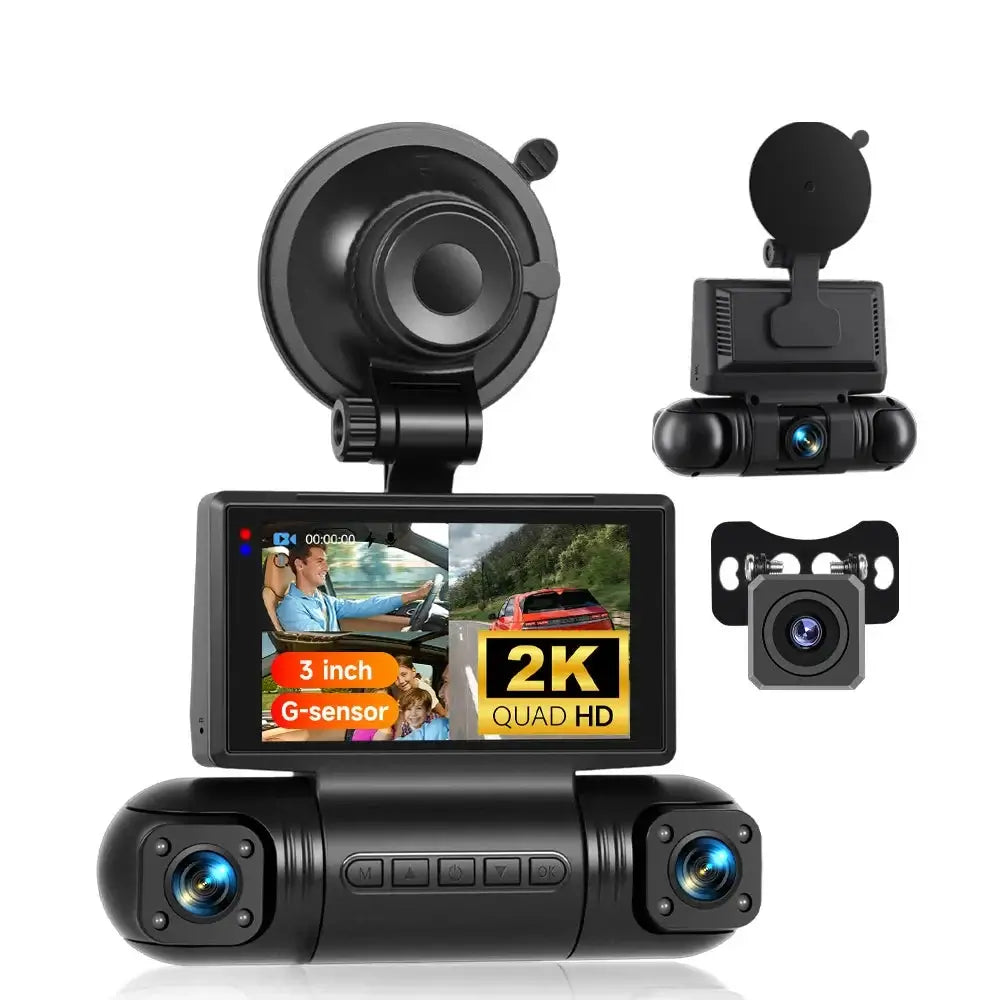 3" 2K avtokamera z 4 kamerami – IPS zaslon, G-senzor in DVR snemalnik 