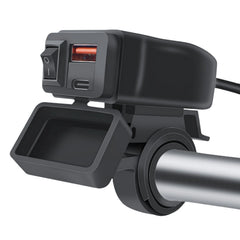 Motorcykel USB-C & USB QC3.0 Oplader med Afbryder