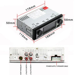 1 DIN bilradio med Bluetooth, USB & retrodesign 